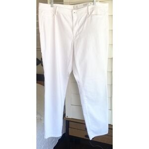 J.Jill Denim Authentic Fit Slim Ankle Stretch White‎ Jeans Women's Size 18 x 28"